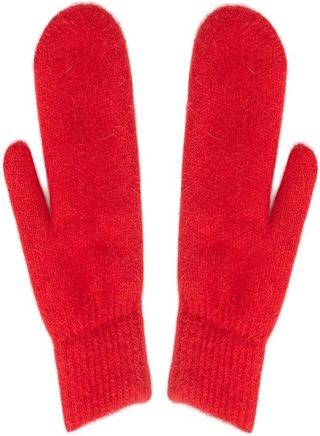 OVOY Winter Knitted Mittens Soft Warm Elastic Cold-Weather Thick Lining Gloves for Women and Men - Image 1